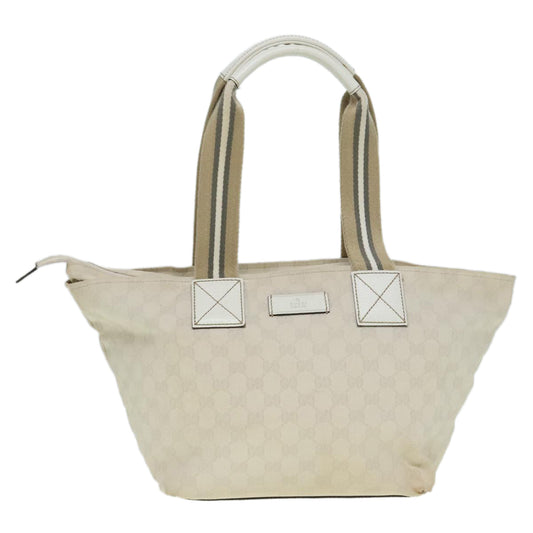 Gucci Sherry White Canvas Tote Bag ()
