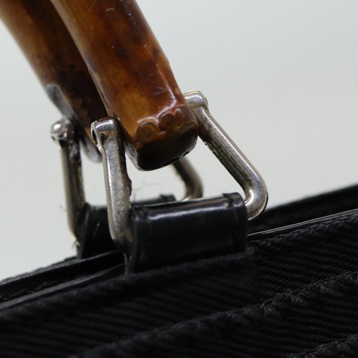 Gucci Bamboo Black Synthetic Handbag ()