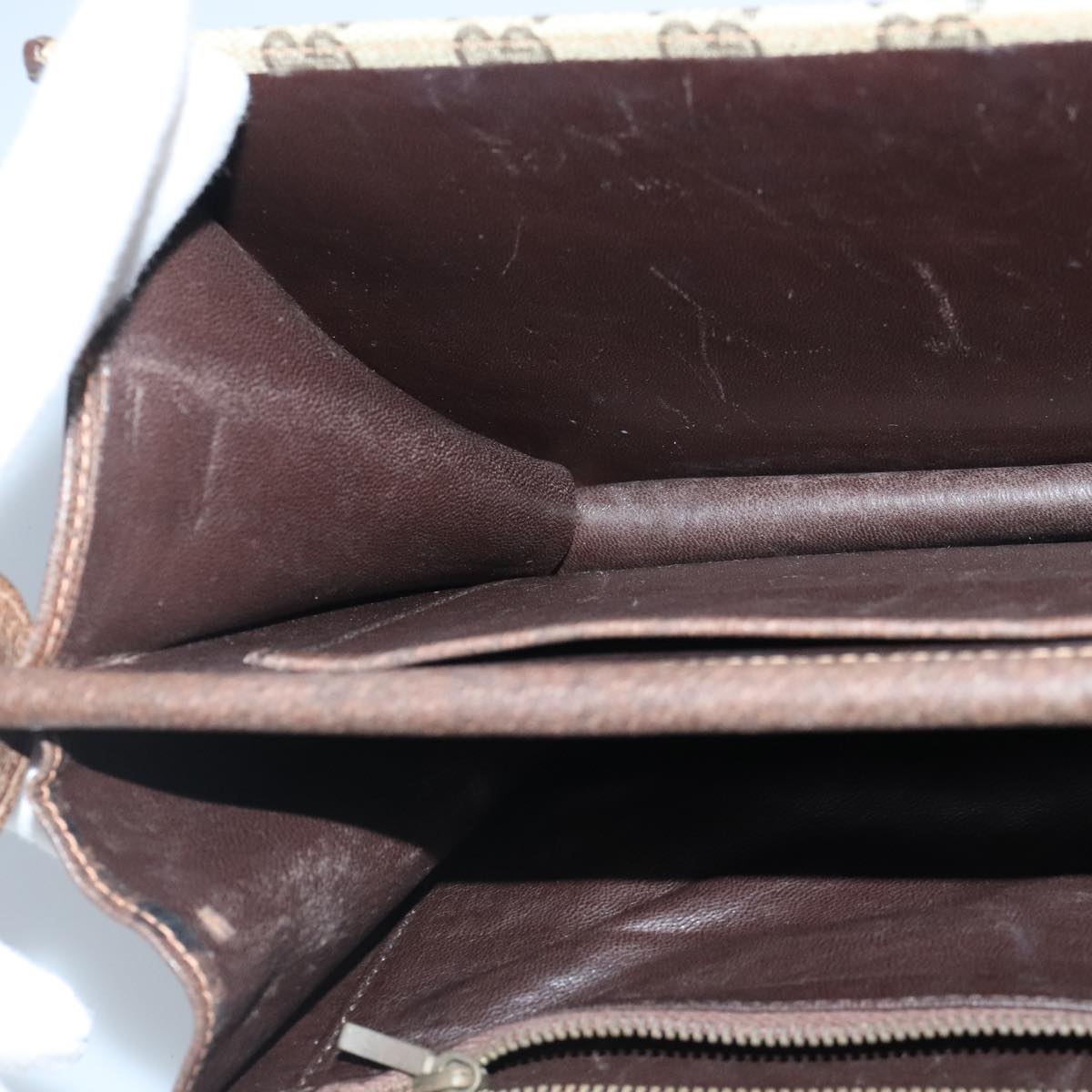 Gucci Horsebit Beige Canvas Shoulder Bag ()