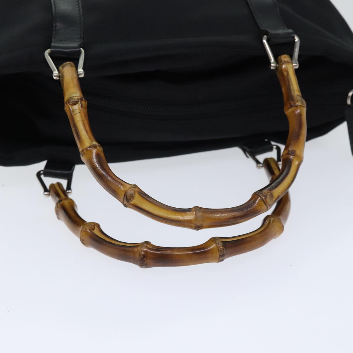 Gucci Bamboo Black Leather Handbag ()