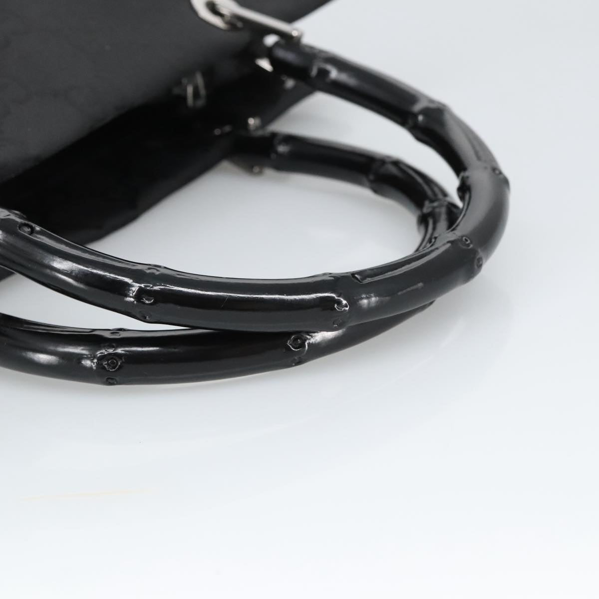 Gucci Bamboo Black Canvas Tote Bag ()