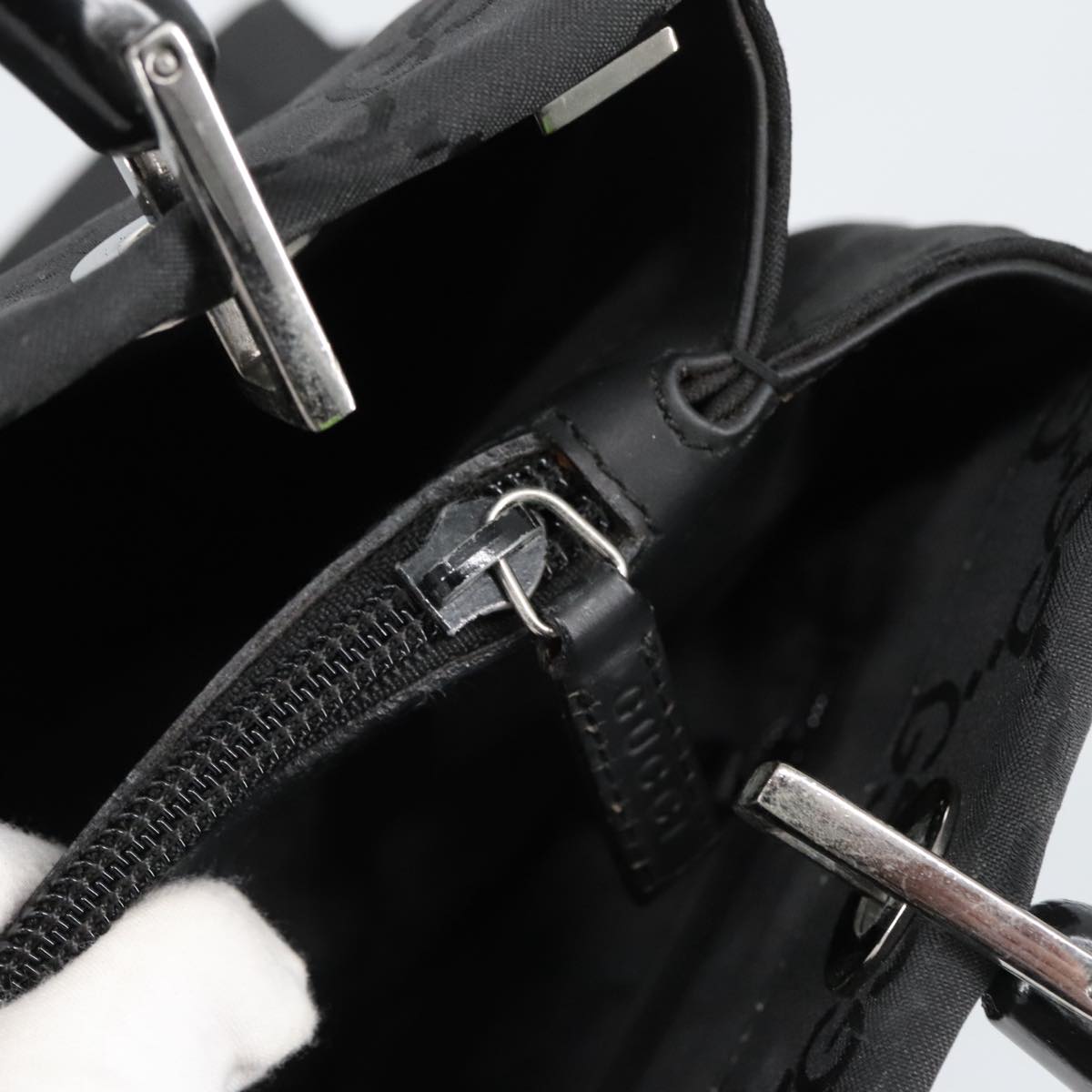 Gucci Bamboo Black Canvas Tote Bag ()