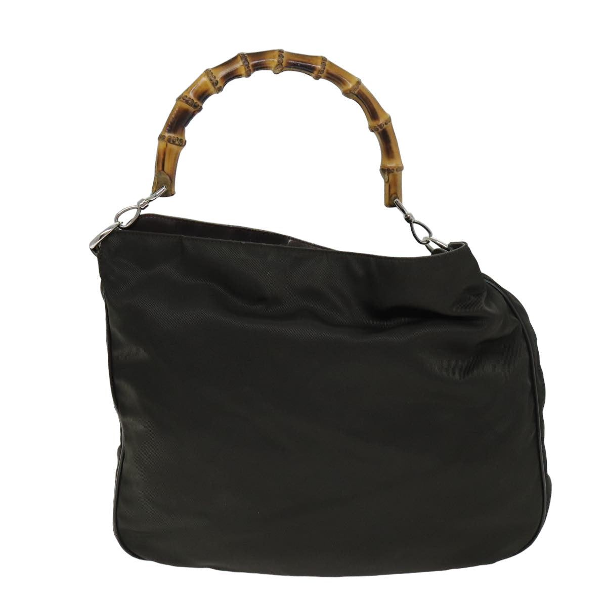 Gucci Bamboo Khaki Synthetic Handbag ()