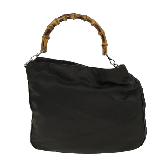 Gucci Bamboo Khaki Synthetic Handbag ()