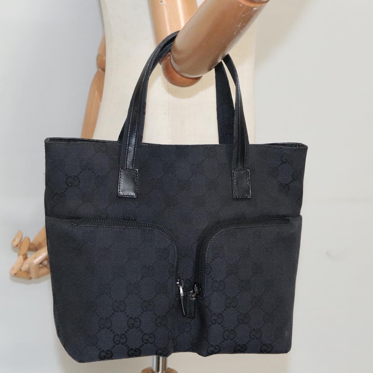 Gucci Black Canvas Handbag ()