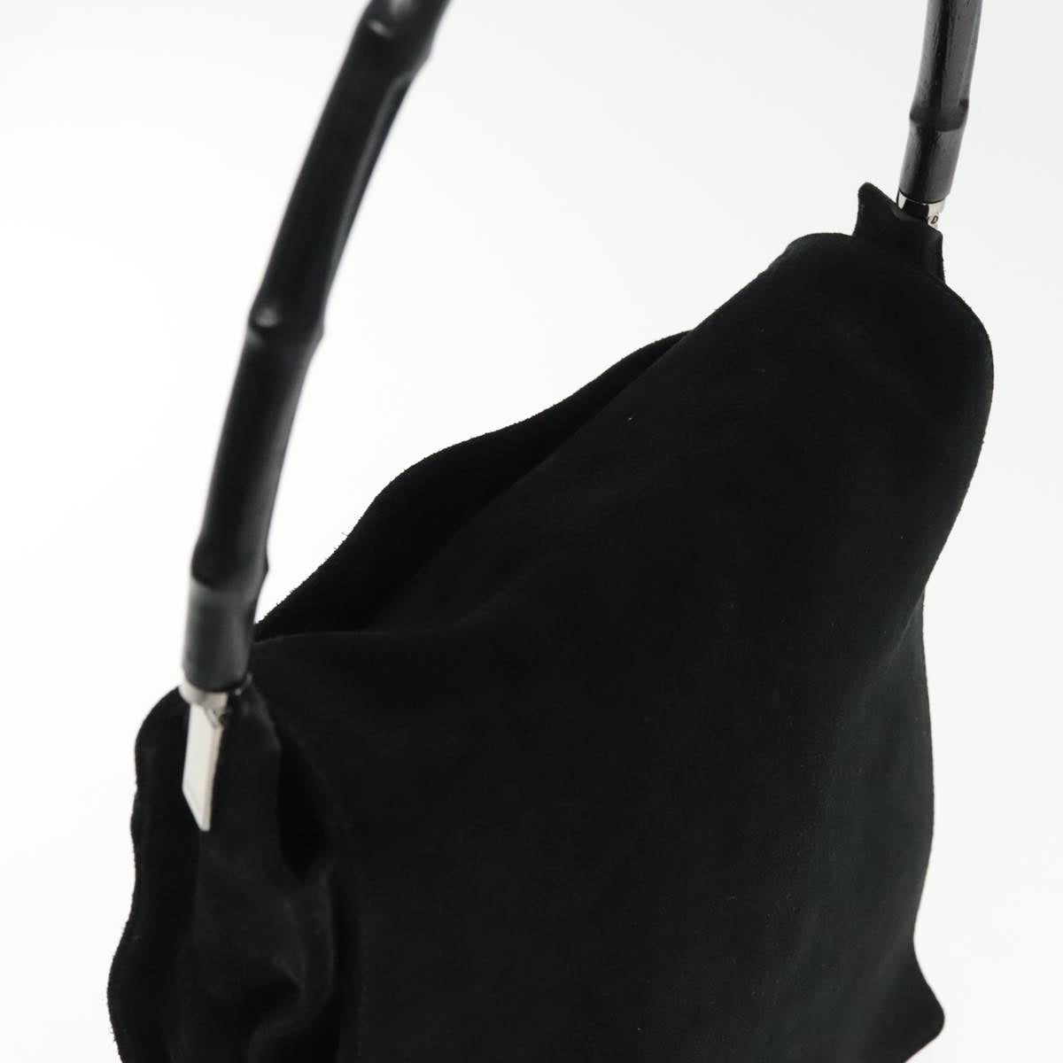 Gucci Bamboo Black Suede Shoulder Bag ()