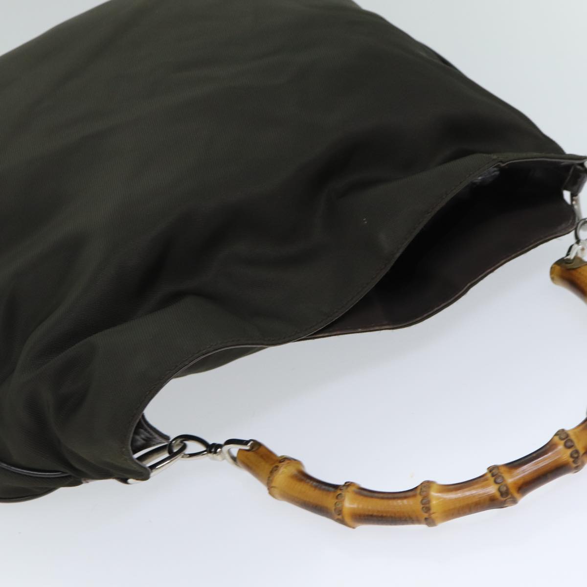 Gucci Bamboo Khaki Synthetic Handbag ()