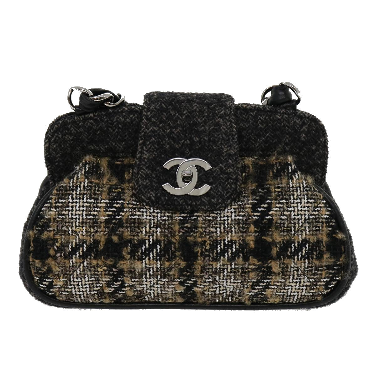 Chanel Black Wool Shoulder Bag ()