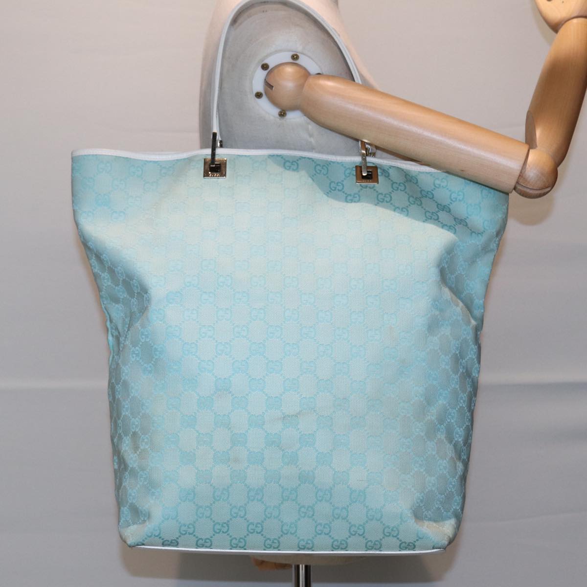 Gucci Gg Canvas Blue Canvas Tote Bag ()