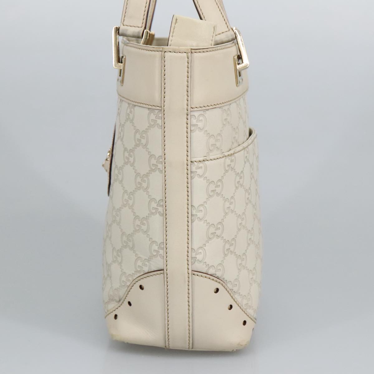 Gucci Guccissima White Leather Shoulder Bag ()