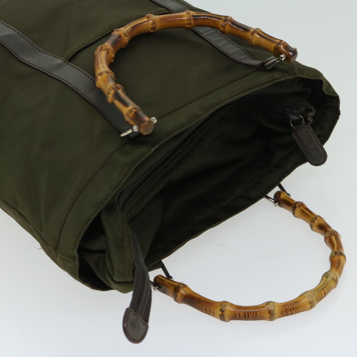 Gucci Bamboo Khaki Synthetic Handbag ()