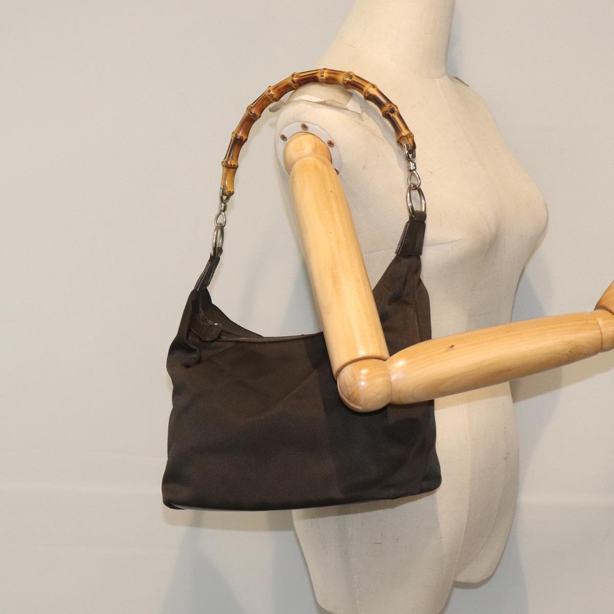 Gucci Bamboo Brown Synthetic Handbag ()