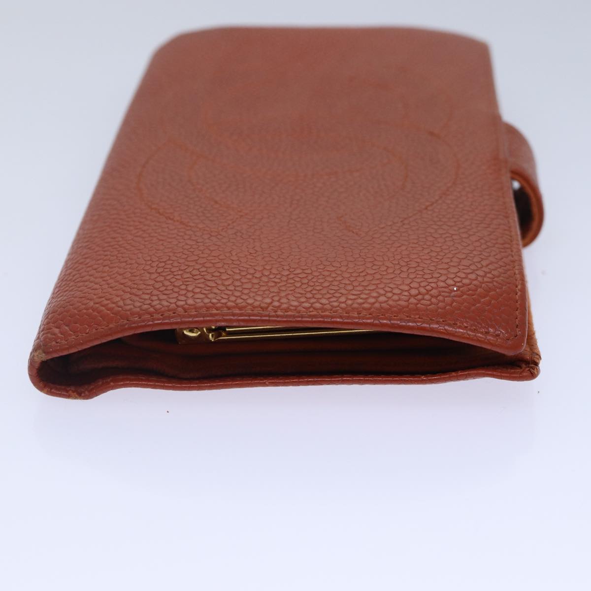 Chanel Porte Carte Orange Leather Wallet  ()