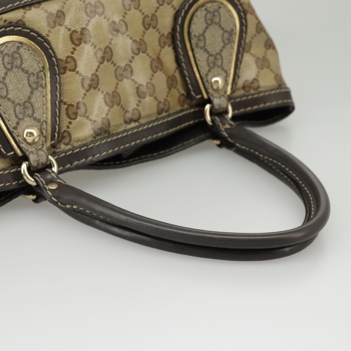 Gucci Gg Crystal Beige Canvas Handbag ()