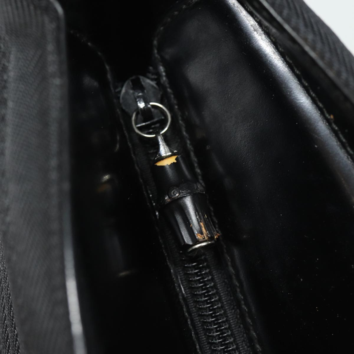 Gucci Bamboo Black Synthetic Handbag ()