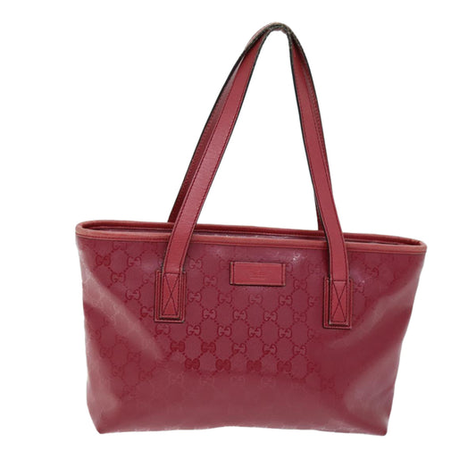 Gucci Gg Supreme Red Leather Tote Bag ()