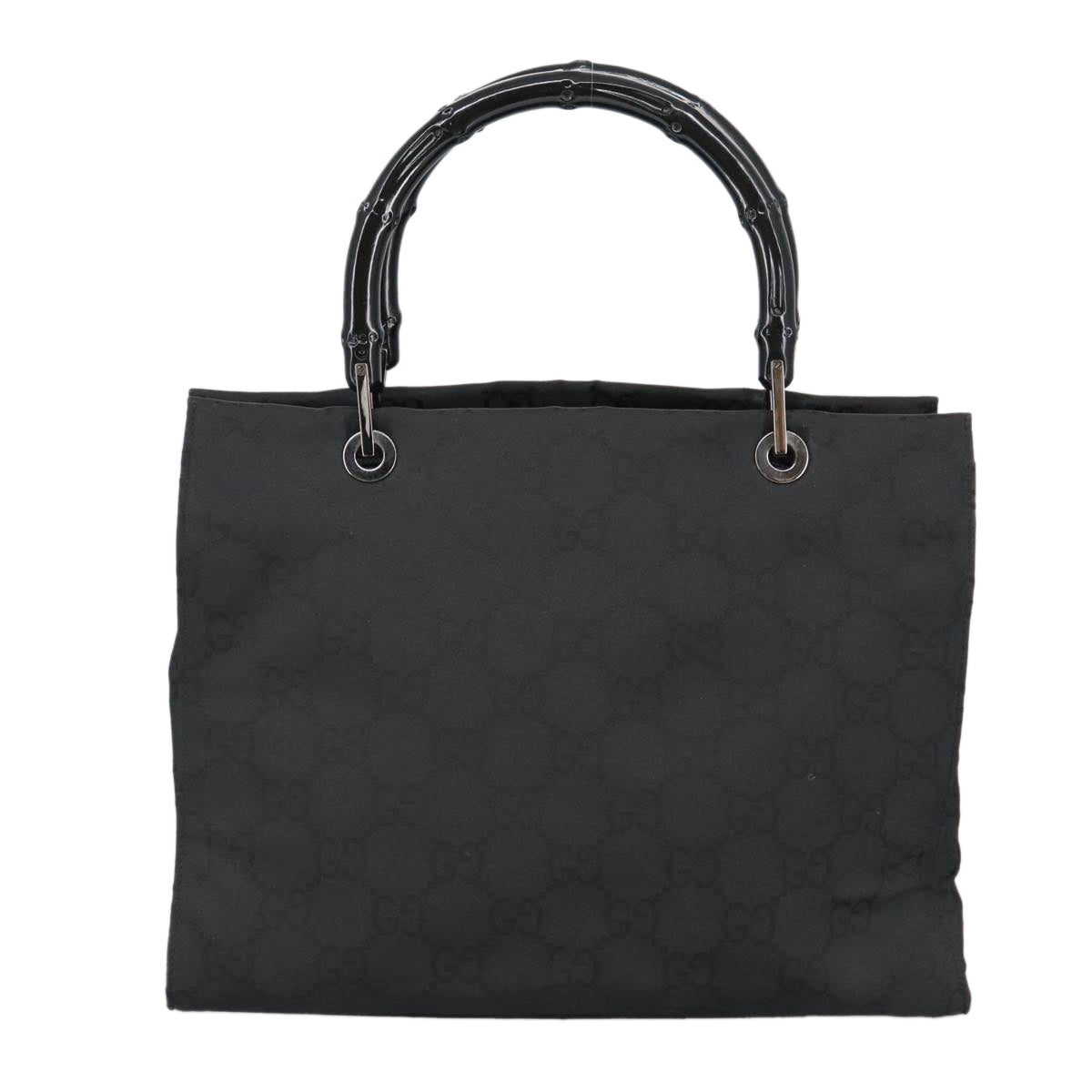 Gucci Bamboo Black Canvas Tote Bag ()