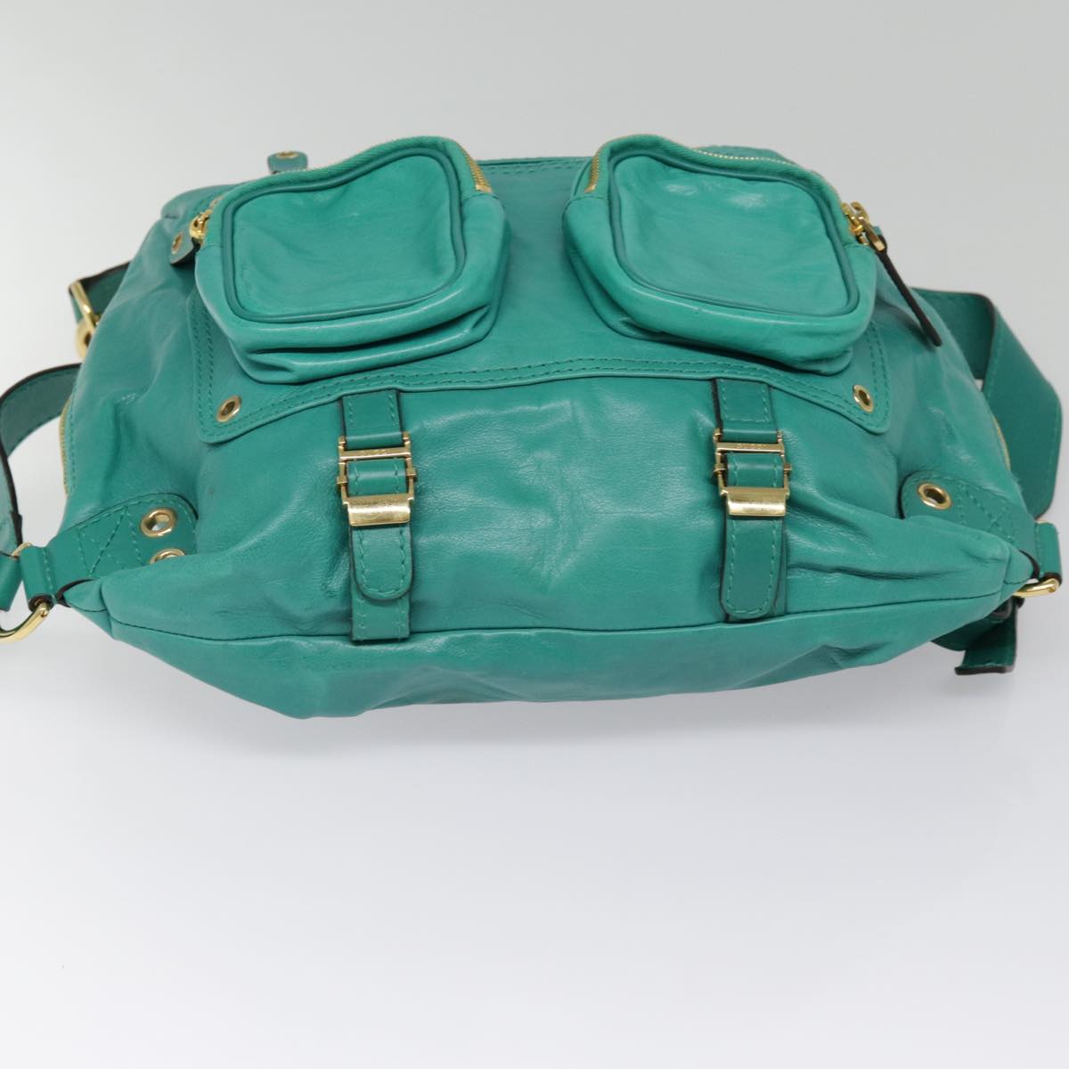 Gucci Green Leather Backpack Bag ()