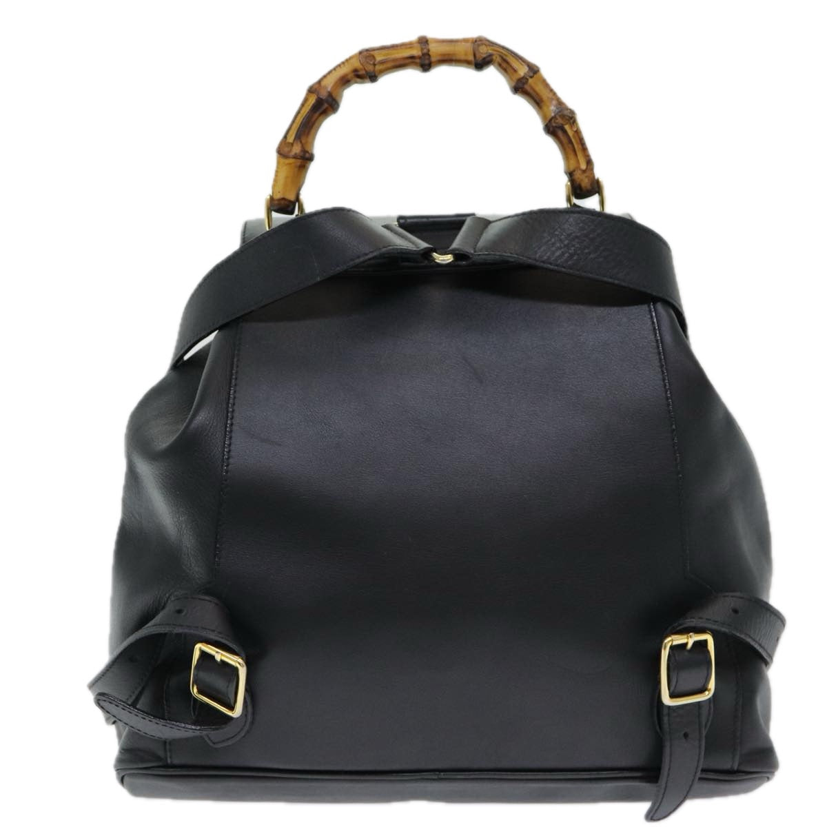 Gucci Bamboo Black Leather Backpack Bag ()