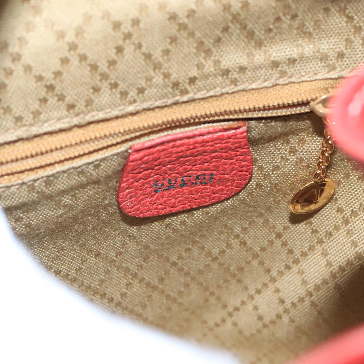Gucci Bamboo Red Suede Backpack Bag ()