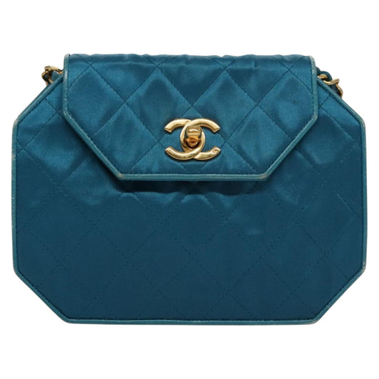 Chanel Cc Blue Silk Shoulder Bag ()