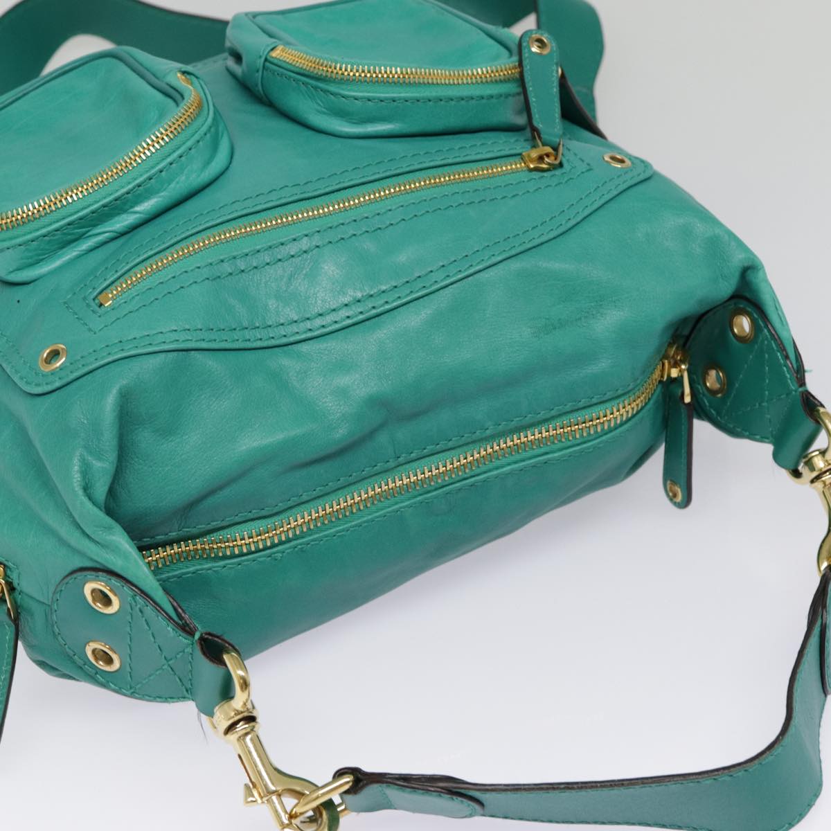 Gucci Green Leather Backpack Bag ()