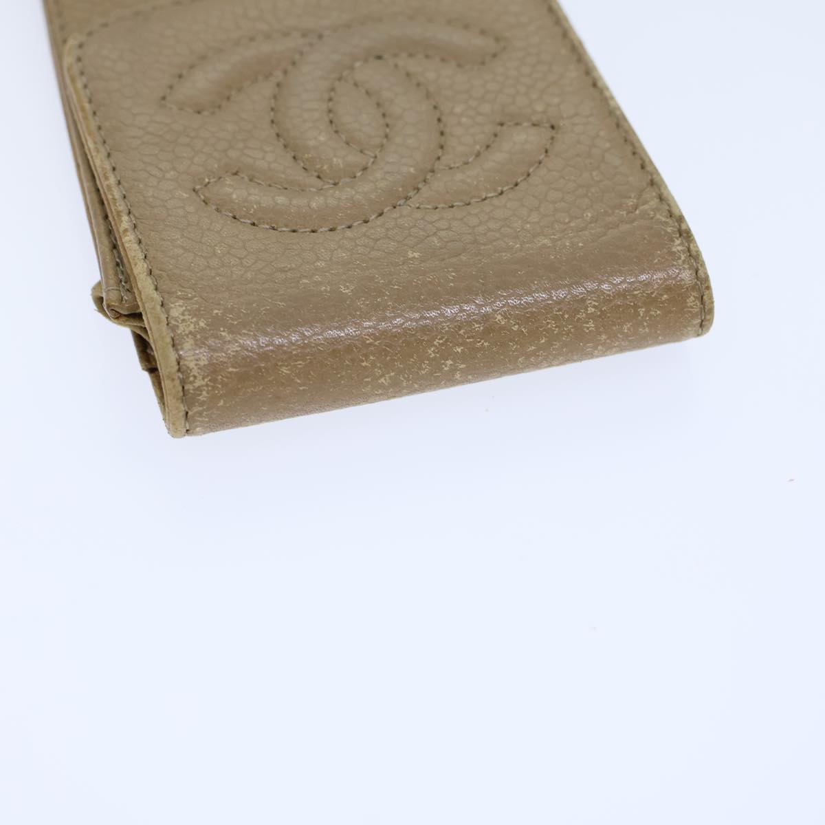 Chanel Cc Beige Leather Wallet  ()