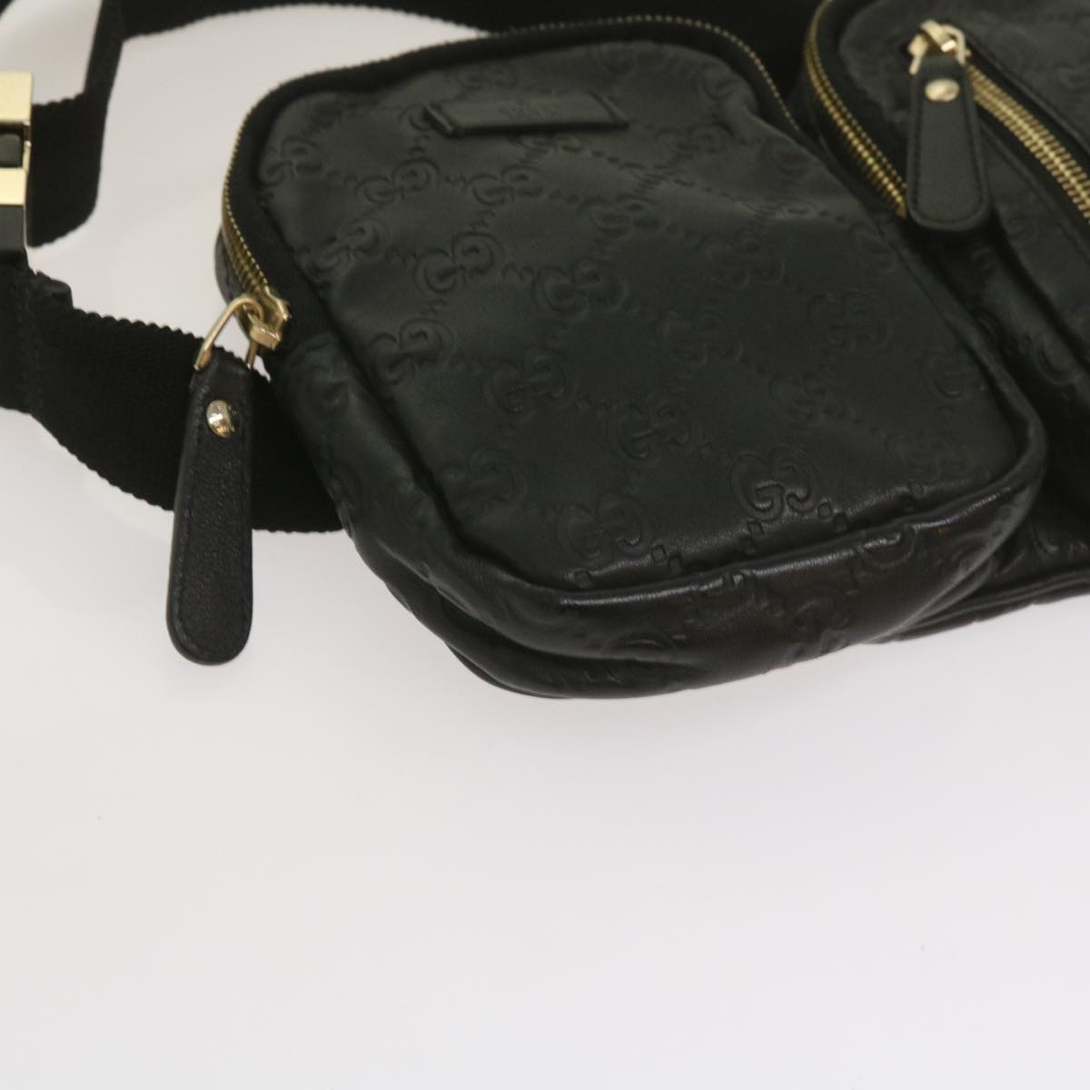 Gucci Gg Signature Black Leather Shoulder Bag ()