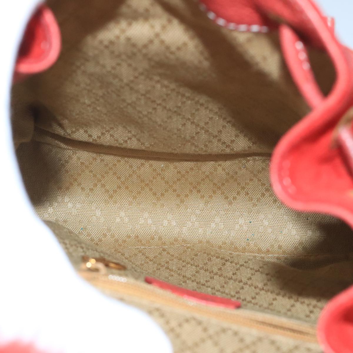 Gucci Bamboo Red Suede Backpack Bag ()