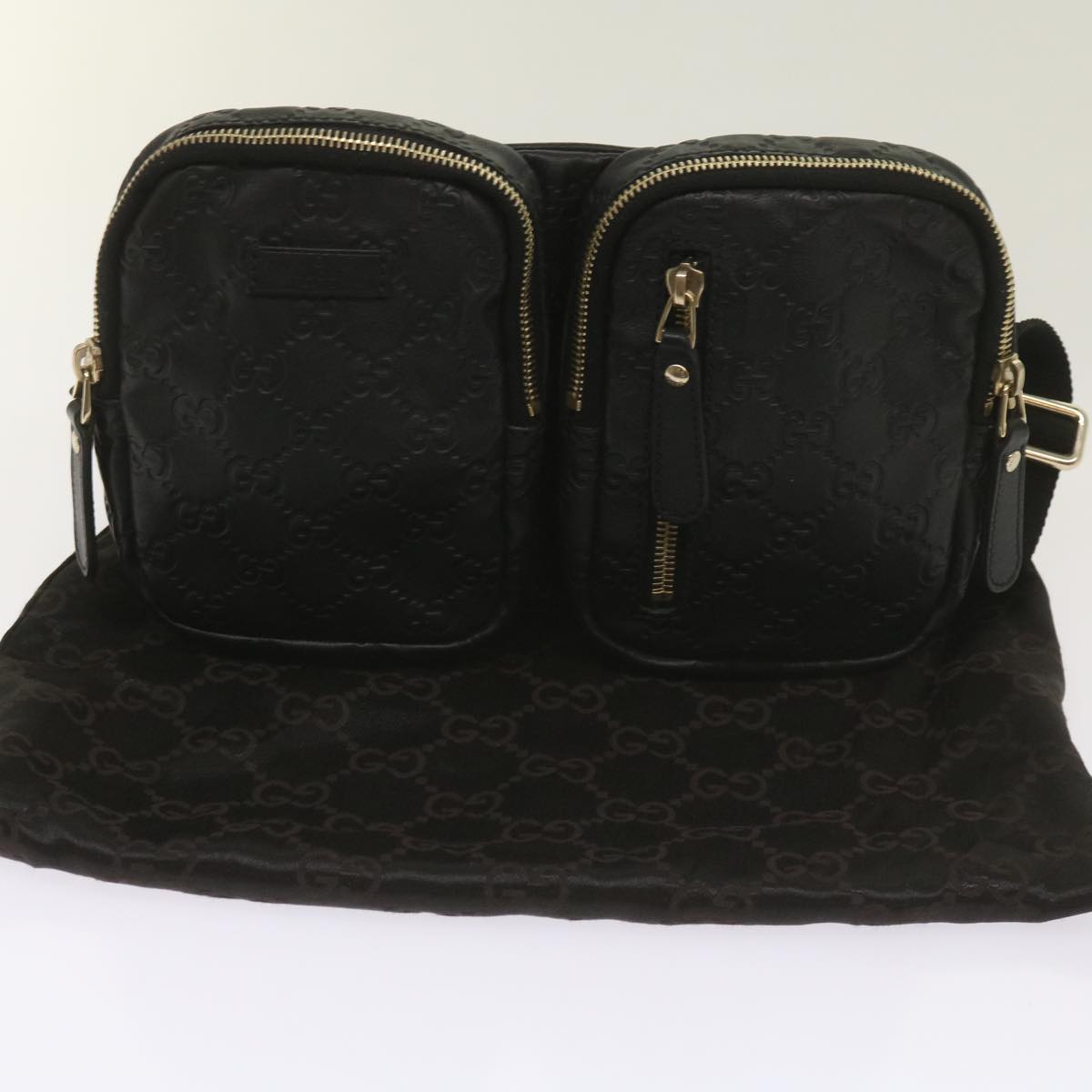 Gucci Gg Signature Black Leather Shoulder Bag ()