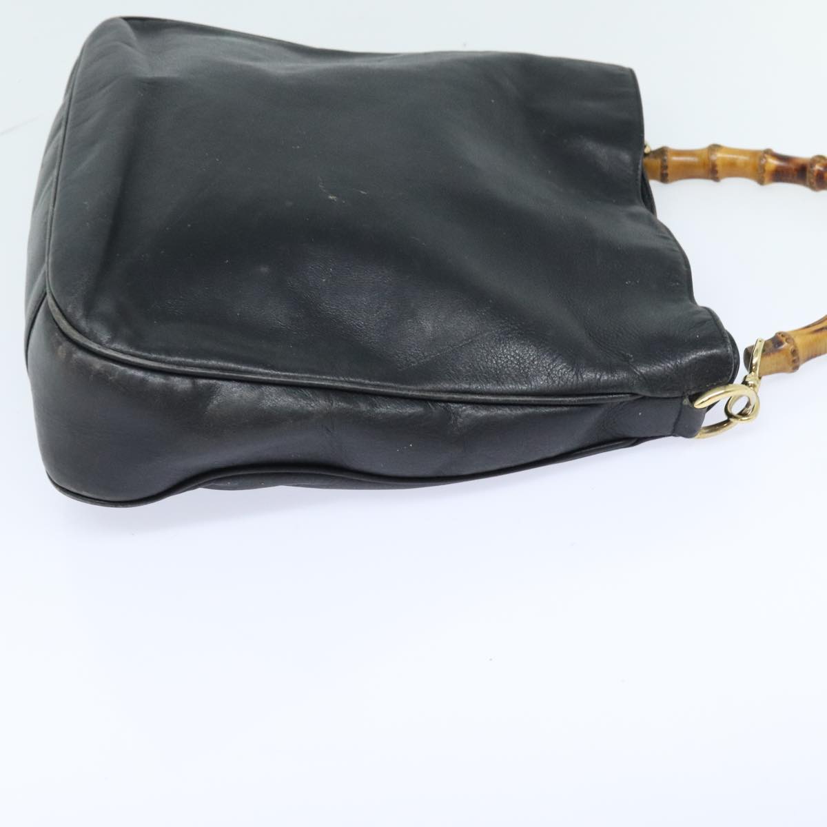 Gucci Bamboo Black Leather Handbag ()