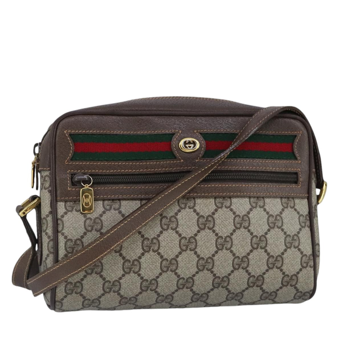 Gucci Ophidia Beige Canvas Shoulder Bag ()
