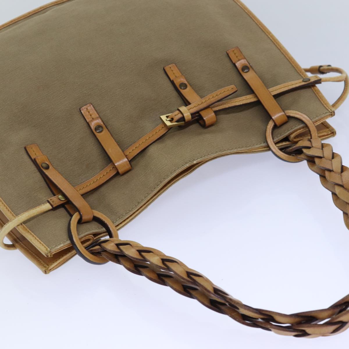 Gucci Beige Canvas Handbag ()
