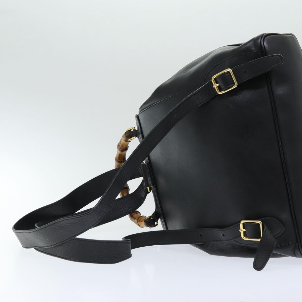 Gucci Bamboo Black Leather Backpack Bag ()