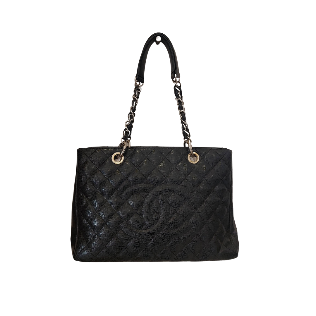 Chanel Black Caviar Leather Grand Shopper Tote