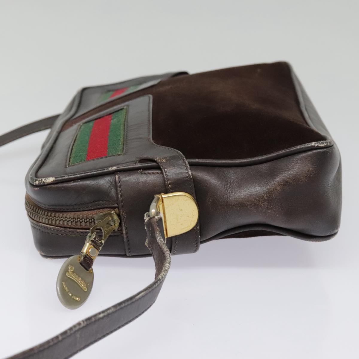 Gucci Sherry Brown Suede Shoulder Bag ()
