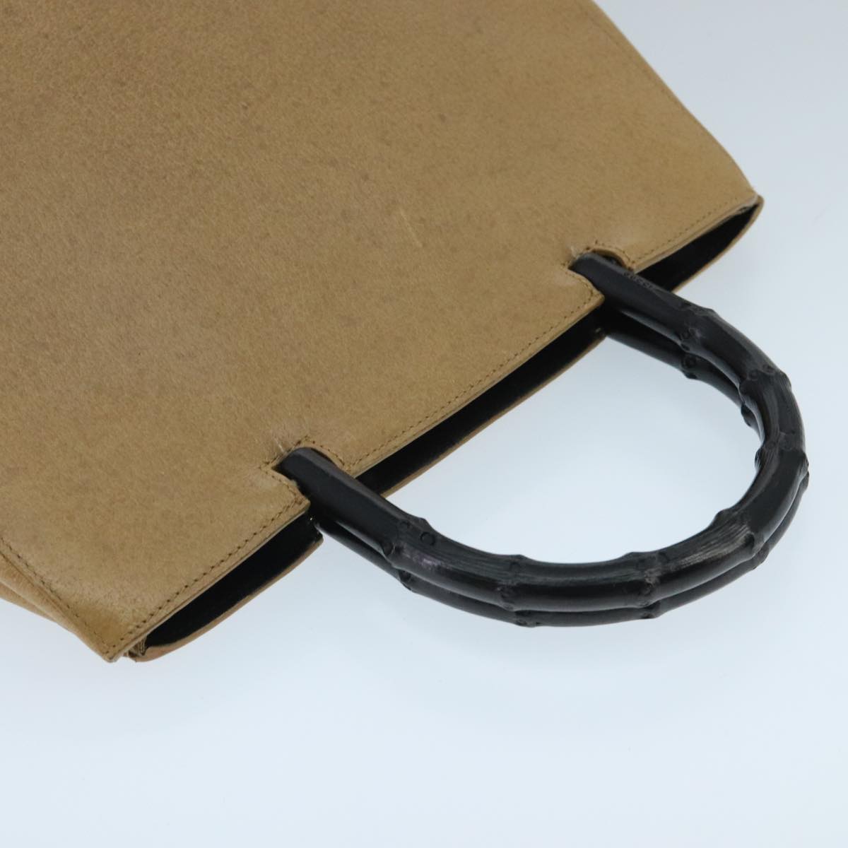 Gucci Bamboo Beige Leather Handbag ()