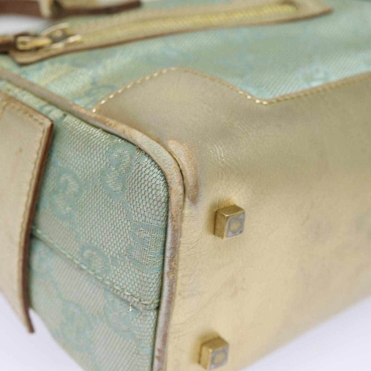 Gucci Bowling Blue Canvas Handbag ()