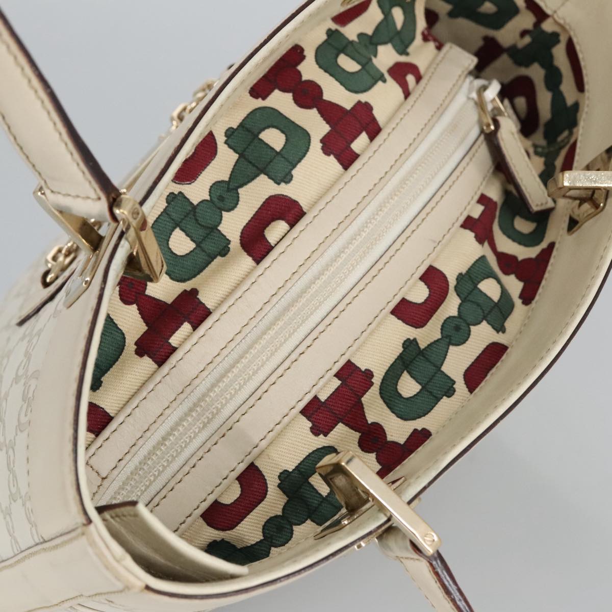 Gucci Guccissima White Leather Shoulder Bag ()