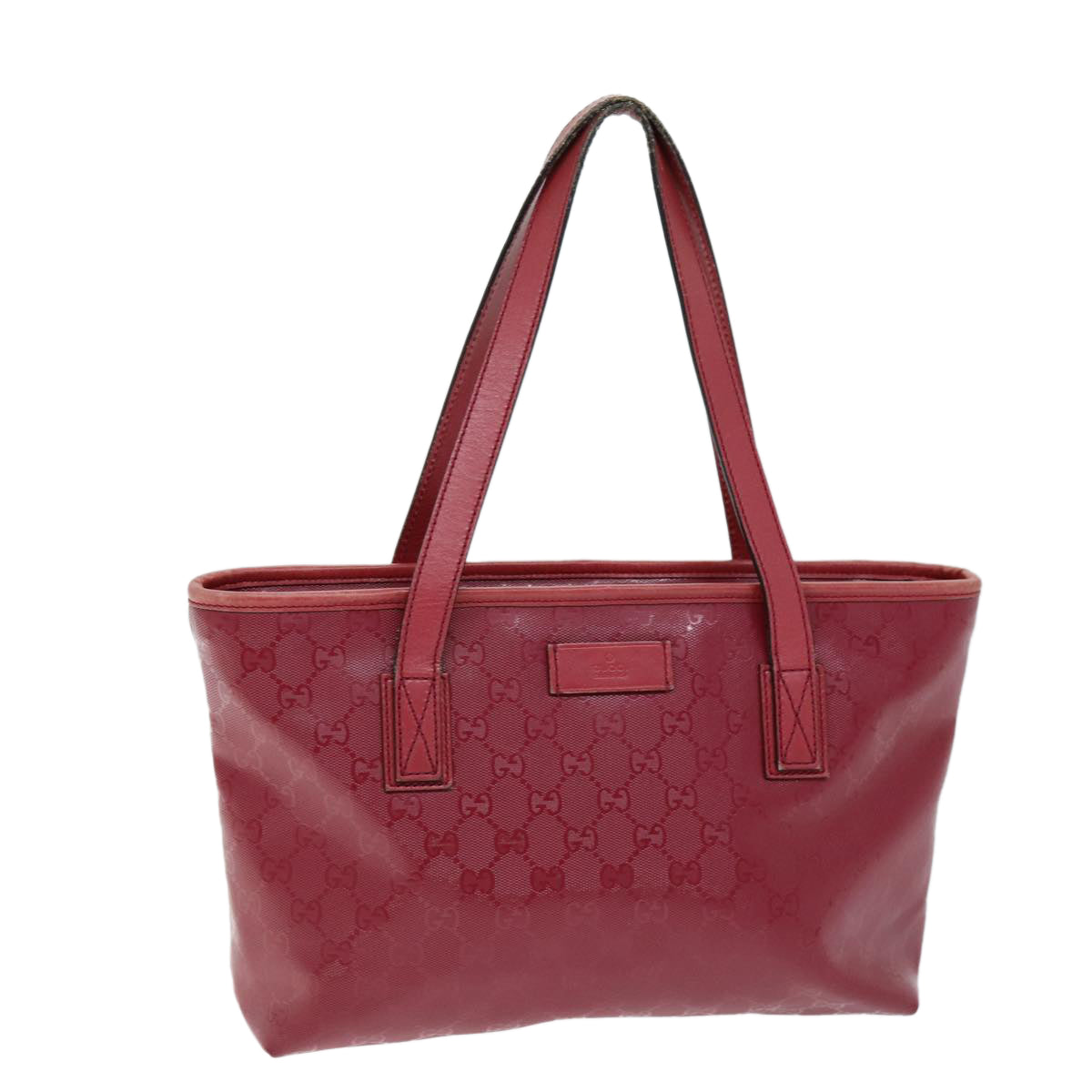 Gucci Gg Supreme Red Leather Tote Bag ()