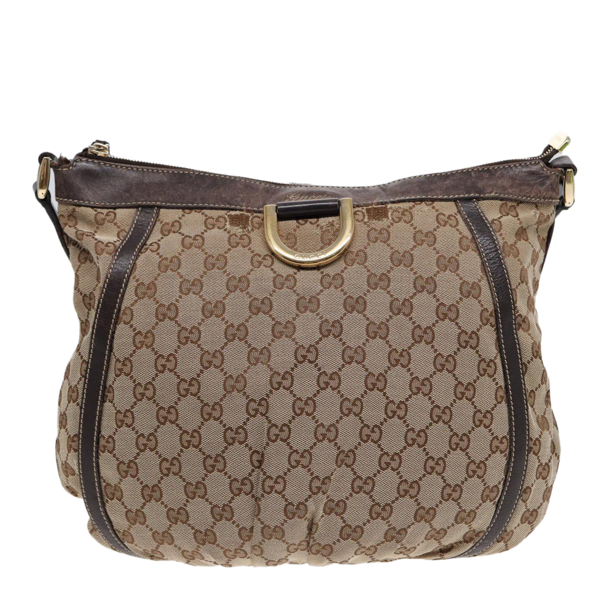 Gucci Abbey Brown Canvas Shoulder Bag ()