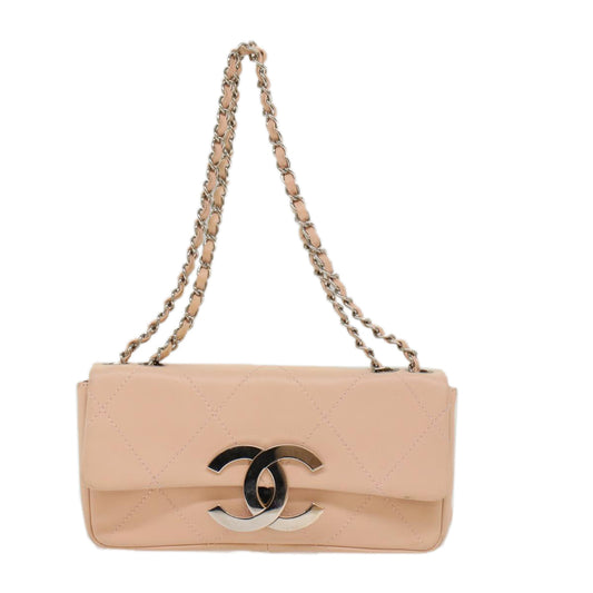 Chanel Cc Pink Leather Shoulder Bag ()