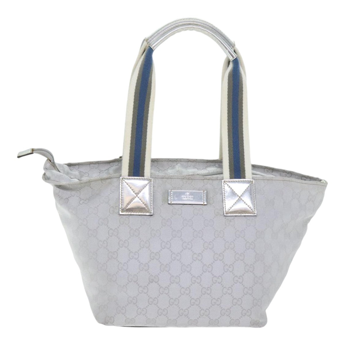Gucci Web Grey Canvas Handbag ()