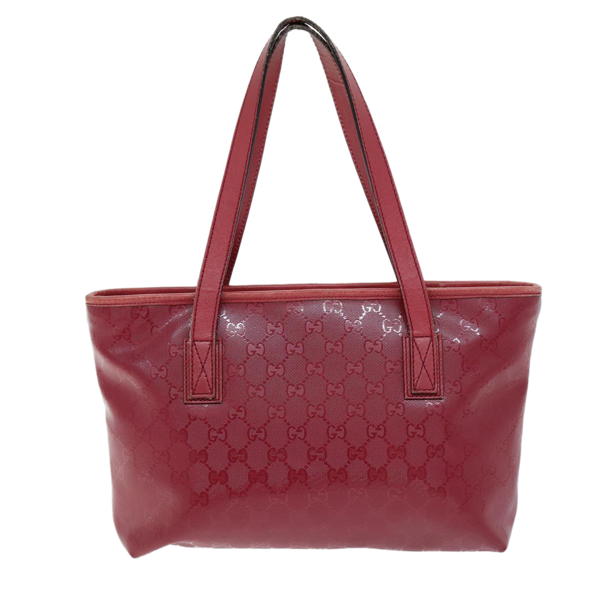Gucci Gg Supreme Red Leather Tote Bag ()