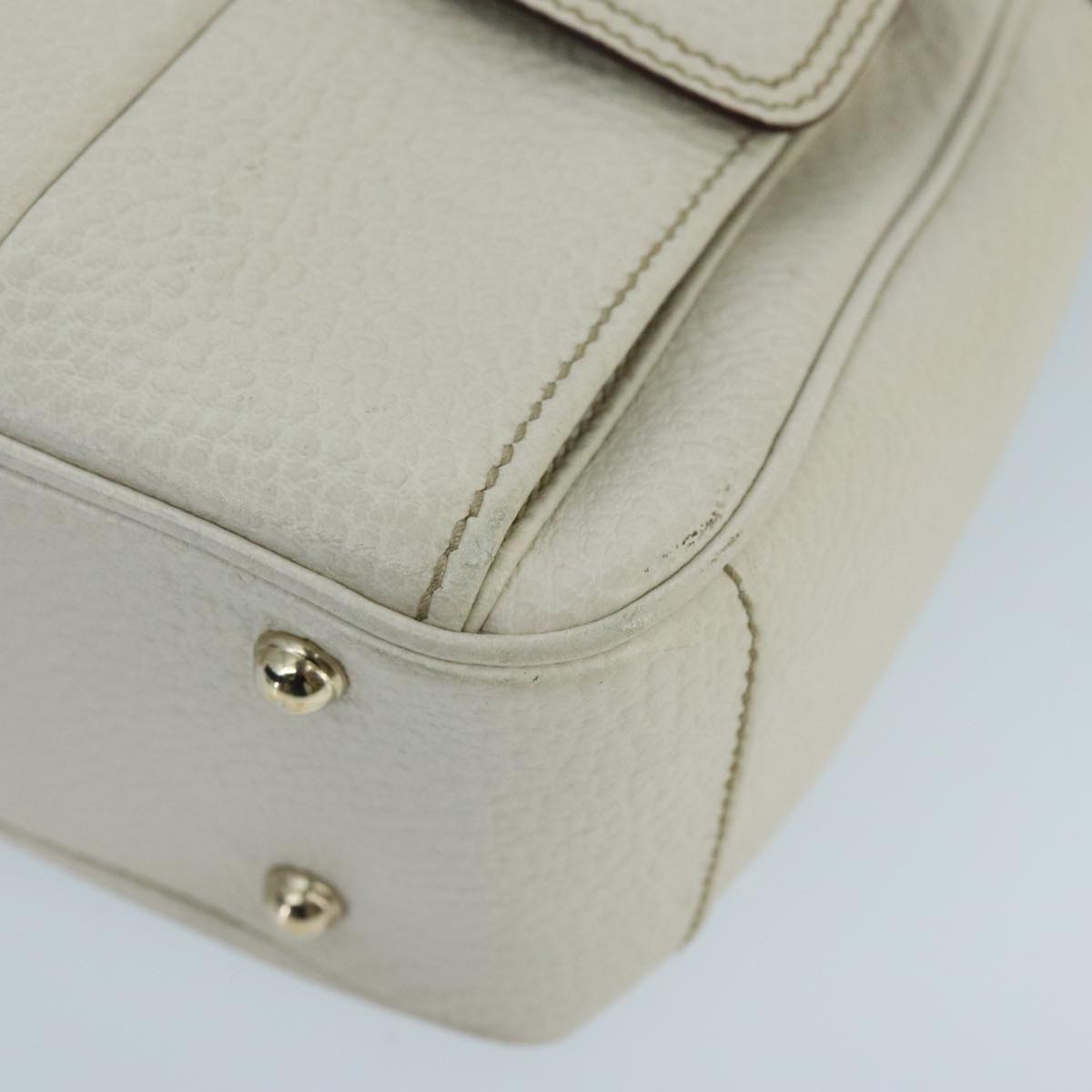 Gucci Bamboo White Leather Handbag ()