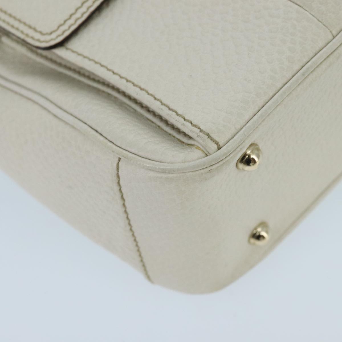 Gucci Bamboo White Leather Handbag ()