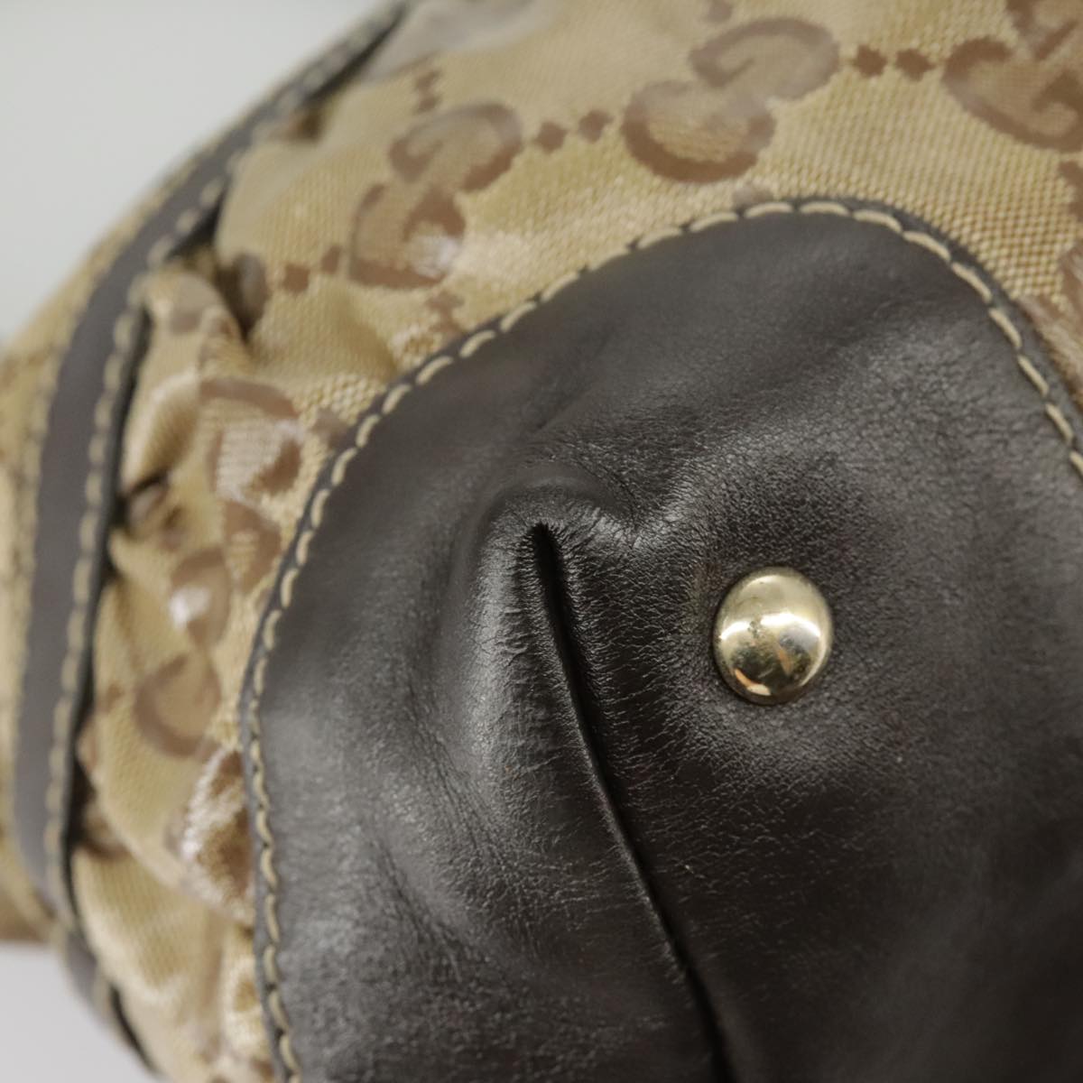 Gucci Gg Crystal Beige Canvas Handbag ()