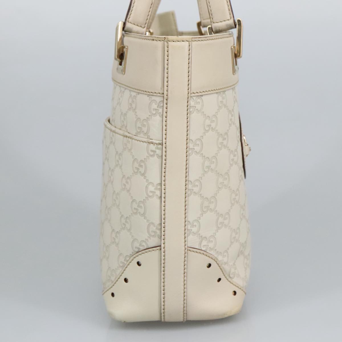Gucci Guccissima White Leather Shoulder Bag ()