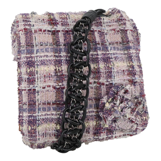 Chanel Camélia Purple Tweed Shoulder Bag ()