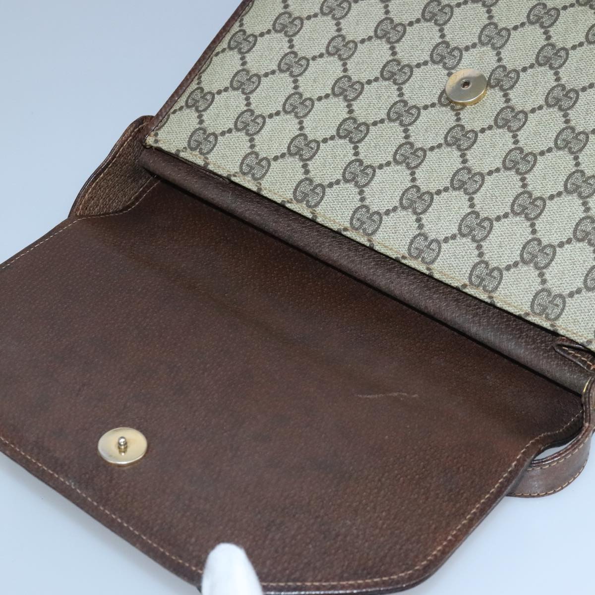 Gucci Horsebit Beige Canvas Shoulder Bag ()